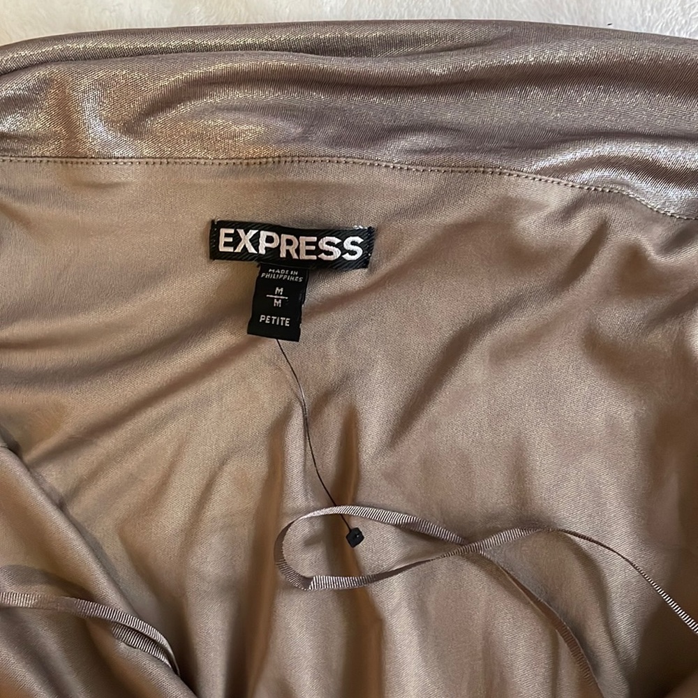 Express Metallic V-Neck Slip Dress Size M - Picture 5 of 7